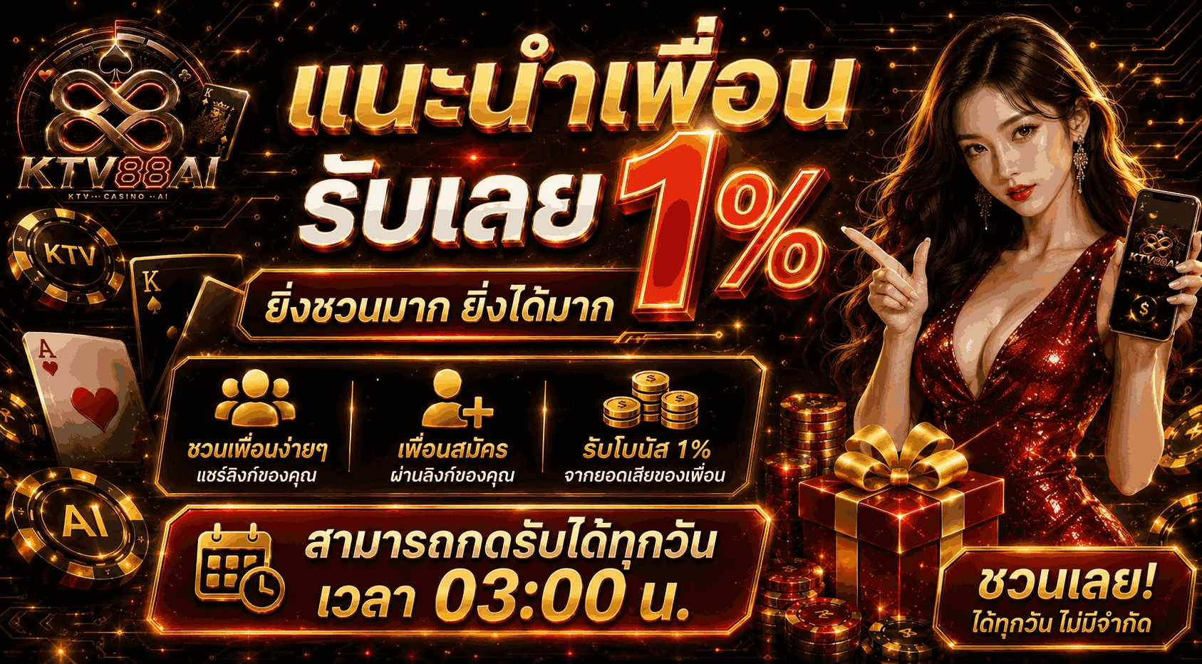 KTV88AI แบนเนอร์หน้าแรก คาสิโนออนไลน์และสล็อต